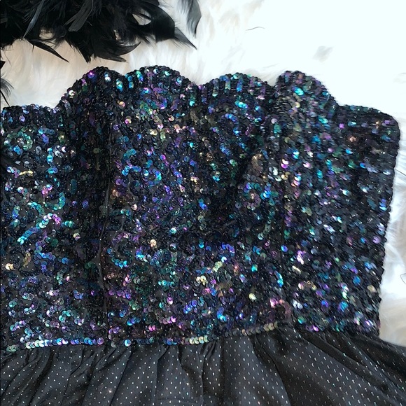 Sequin Multicolored 👗 with Boa - Picture 4 of 5